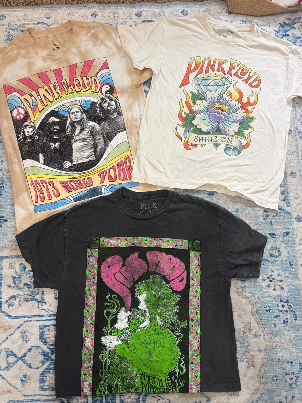 Pink Floyd adult Graphic Tee - Black, White, Tan Options
